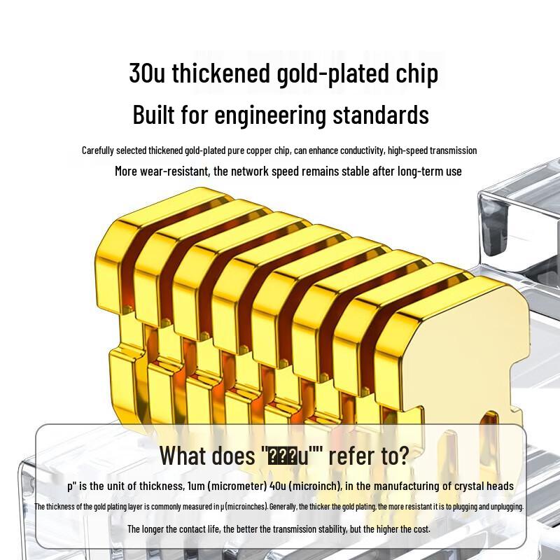 

Qishao Cat5e 30U Gold Plated Unshielded RJ45 Plugs