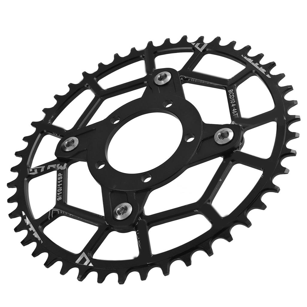 Adattatore Corona 104BCD 46T Piastra Dentata Base di Conversione Lega di Alluminio per Motore Centrale Bafang Set Nero
