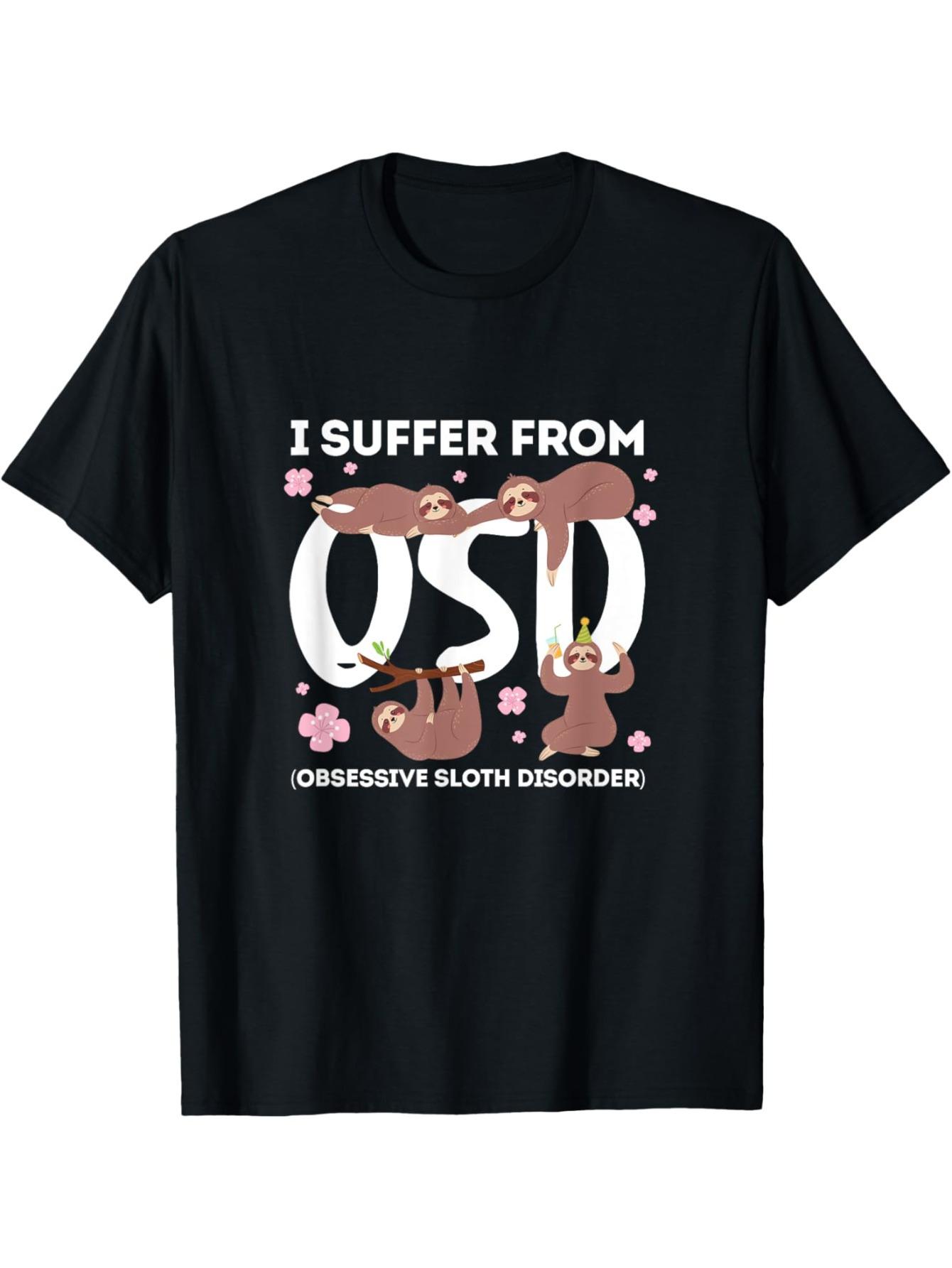 

Смешная ленивая ленивица OSD Параноидальный узор Футболка - Черная Повседневная S