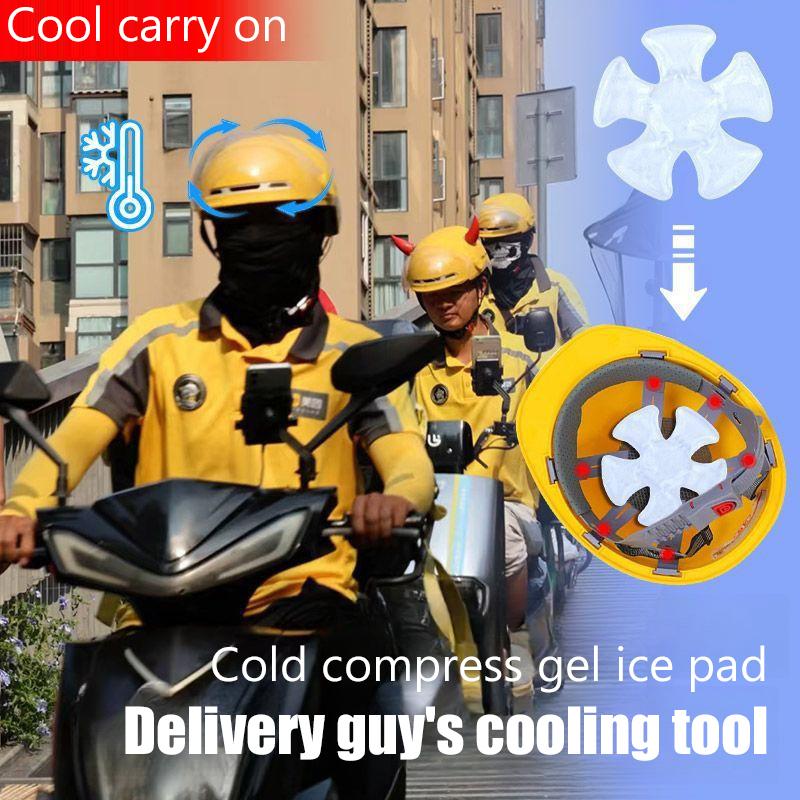 Blue Pvc Gel Ice Pack - Adjustable Cooling Pad For Helmets & Hats Reusable Cold Compress Travel Portable Outdoor Accessory