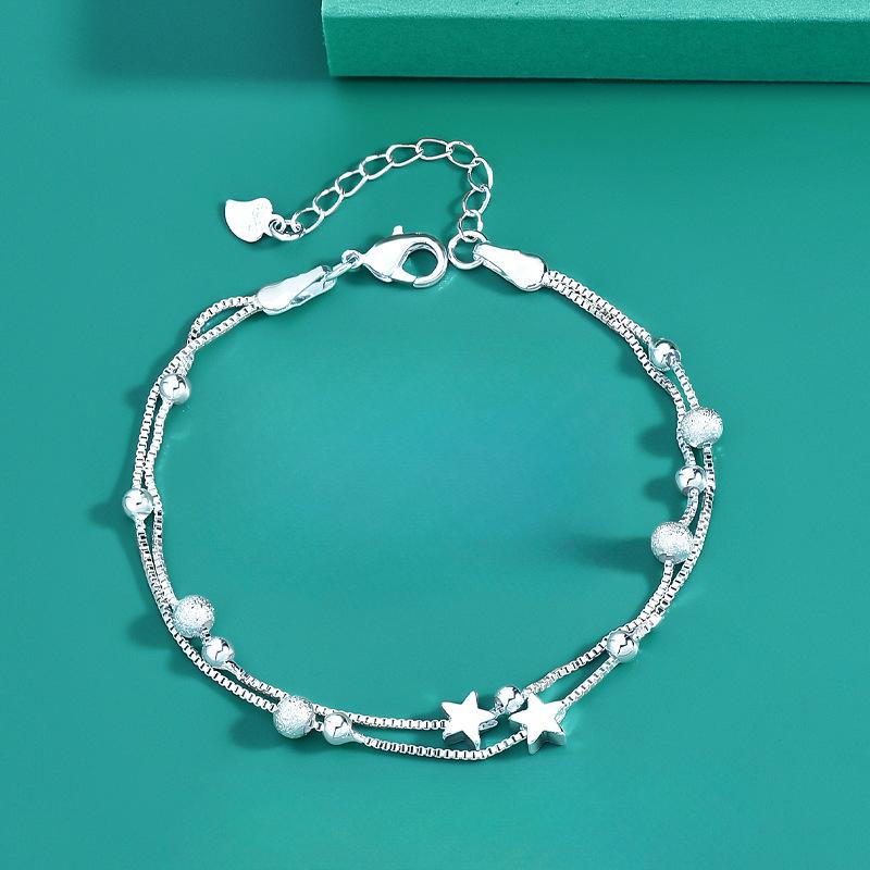 Fashion 925 Silver Bracelets for Women Simple Korean Multi Layer Coil Adjustable Bracelets Party Wedding Jewelry Gifts