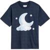 Signature Moon Relaxed T-Shirt In Organic Cotton Men T-Shirts Navy-Blue CY375-OGF