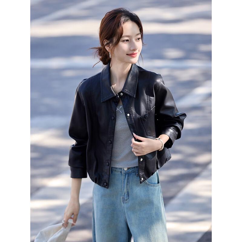 Women's Retro Faux Leather Biker Jacket
