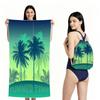 Quick-Dry Foldable Beach Towel With Carry Bag Double-Sided Plush Coconut Print Bath Travel Pool Vacation