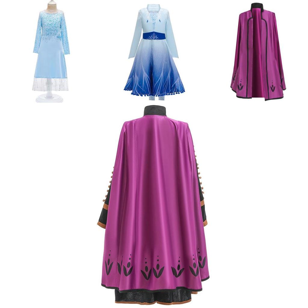 Die Eiskönigin Elsa Anna Kinder Cosplay Kostüm Elegantes Prinzessinnenkleid für Mädchen