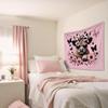 Pink Floral Butterfly Cow Tapestry,Coquette Pink Bow Cow Trendy Tapestry Wall Hanging, Cute Heifer Aesthetic Wall Tapestries For