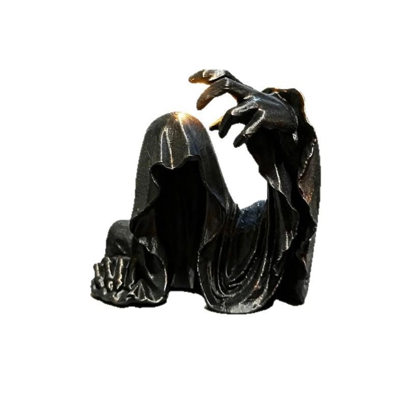 Resin Death Statues Grim Reapers Figurines Suriels Sculpture Ornament Bookshelf Decors for Home Halloween Decors