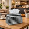 1pc of a Classic Geometric Design Tissue Holder Featuring a Black And White Houndstooth Pattern, Suitable for The Kitchen, Living Room, Bedroom, And C
