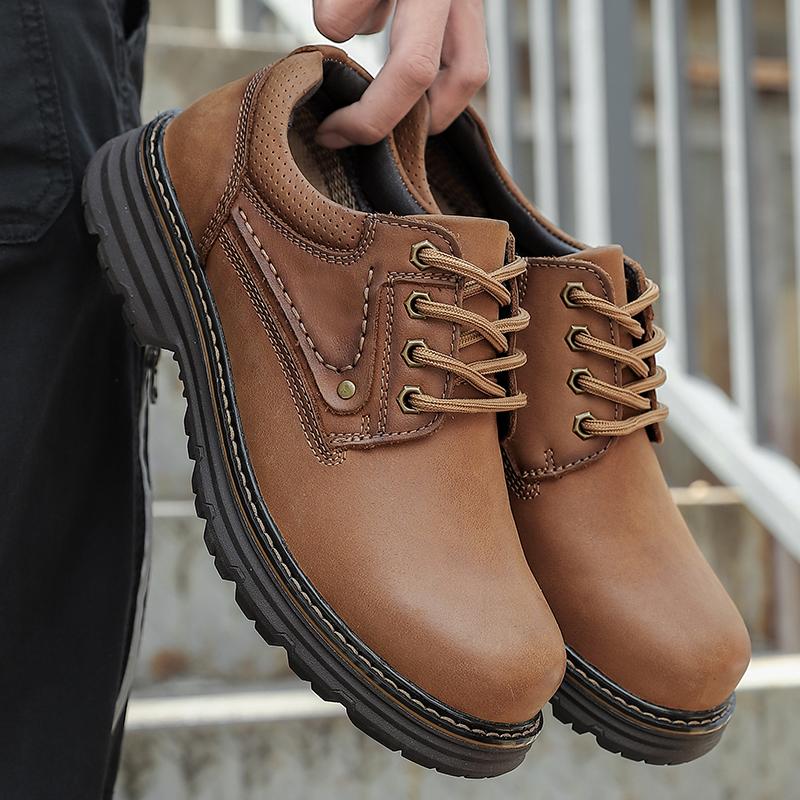 Fashion New Arrival 2025 Men's Retro Big Toe Hiking Shoes Low-Top Outdoor Casual Work Boots Waterproof Anti-Slip for Hiking & Daily Wear