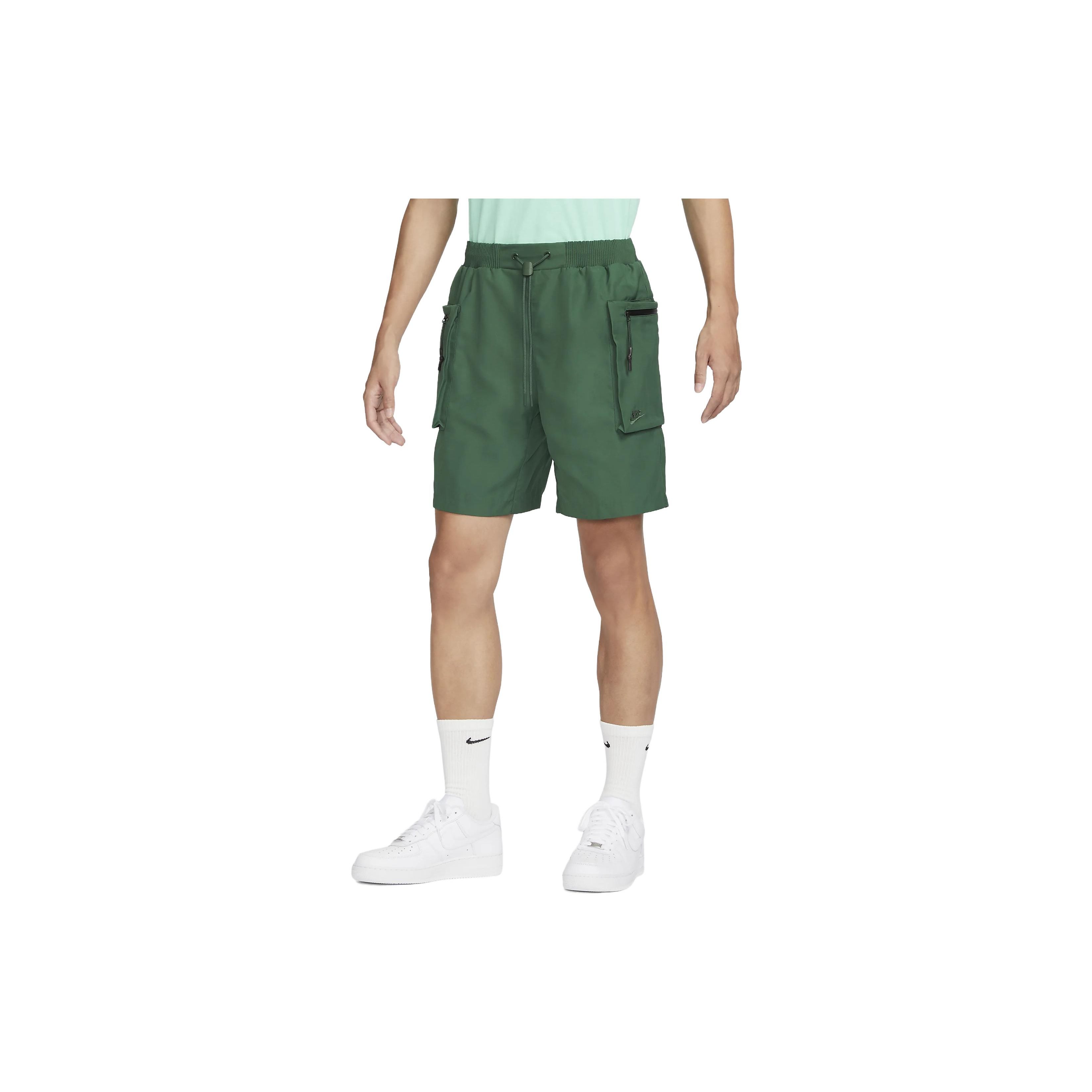

Nike Solid Color Mid Waist Drawstring Straight Leg Cargo Shorts Men shorts Green FB7529-323 M
