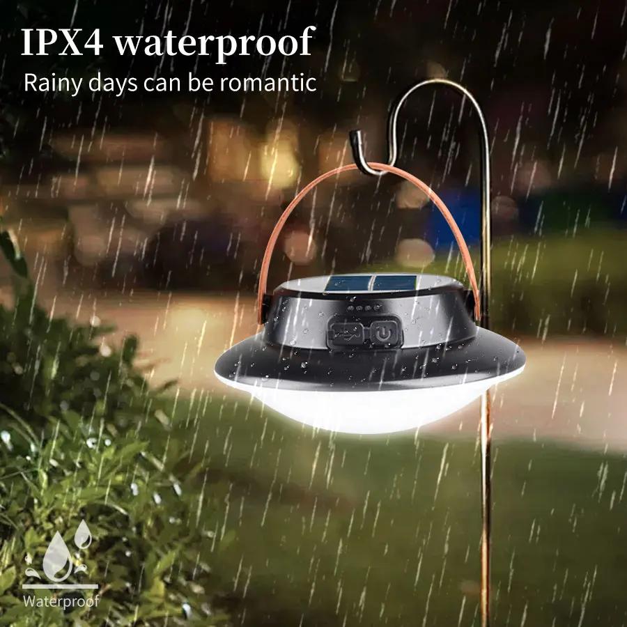 LED Solar Camping Light Waterproof Rechargeable Outdoor Hanging Light Portable Fill Light Work Maintenance Emergency Lighting