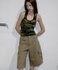 CHICKS Military Camo Slim Halter Neck Sleeveless Beige