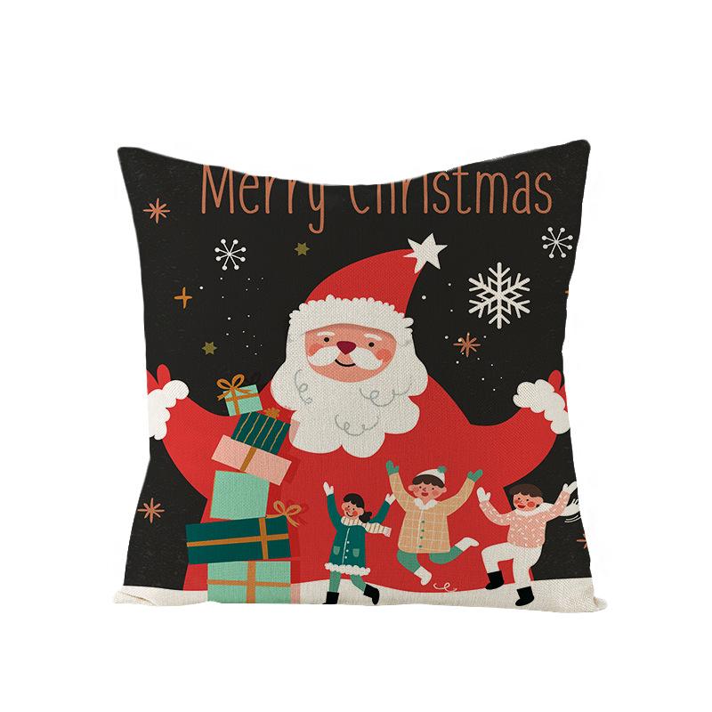 Christmas Polyester Pillow Cover Cartoon Digital Print Cushion Cover New Home Decoration Cushion Cover