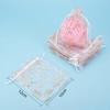 100pcs white printed Drawstring Gauze Bag Organza Bag Packing Holder Color Gold Yarn Candy christmas gifts Bags
