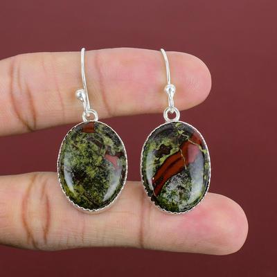 Orecchino Pietra del Sangue di Drago Orecchino in Argento Sterling 925 Gioielli Fatti a Mano Orecchino con Pietra Naturale Gioielli Decenti Orecchini Pendenti Regali Per Donna
