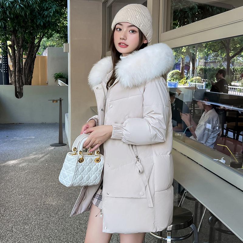 

Зимняя женская парка из хлопка с толстым меховым воротником 2025 2XL (Recommended 125-140 kg)