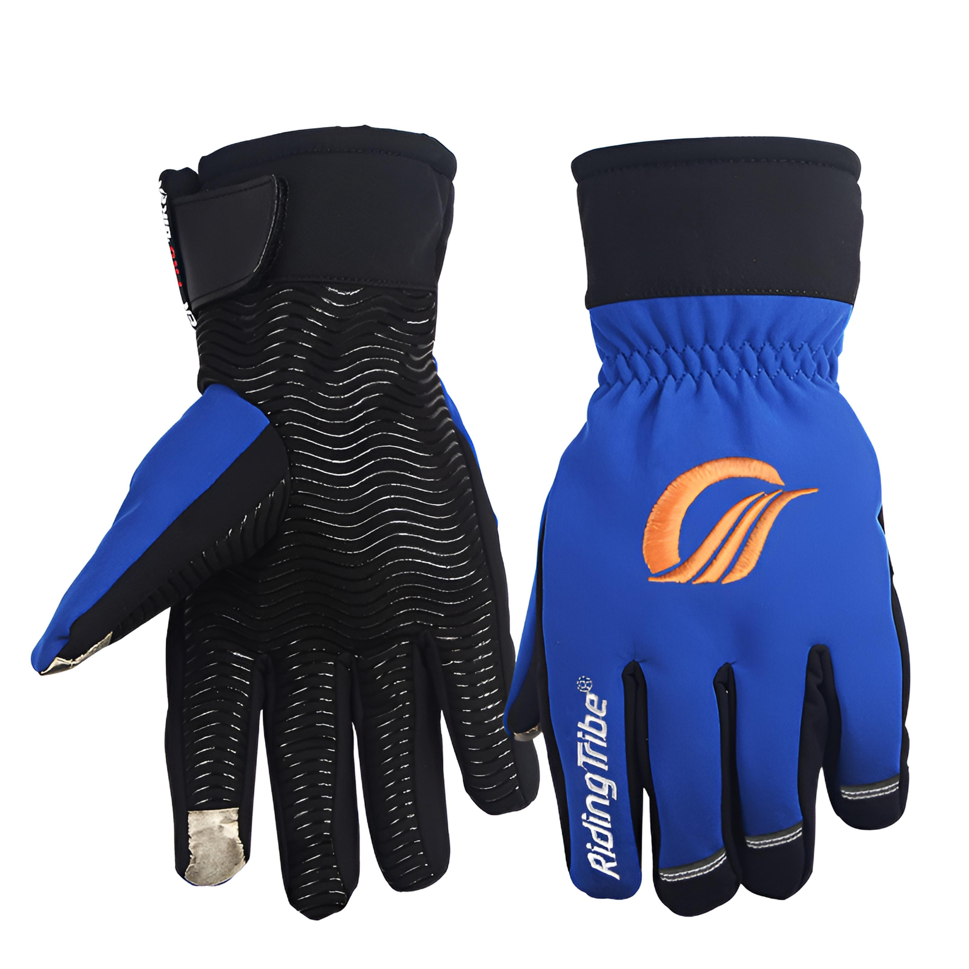 

Мотоциклетные, Велосипедные, Лыжные Перчатки, Зимние Толстые и Теплые Перчатки для Езды с Сенсорным Экраном XXL синий