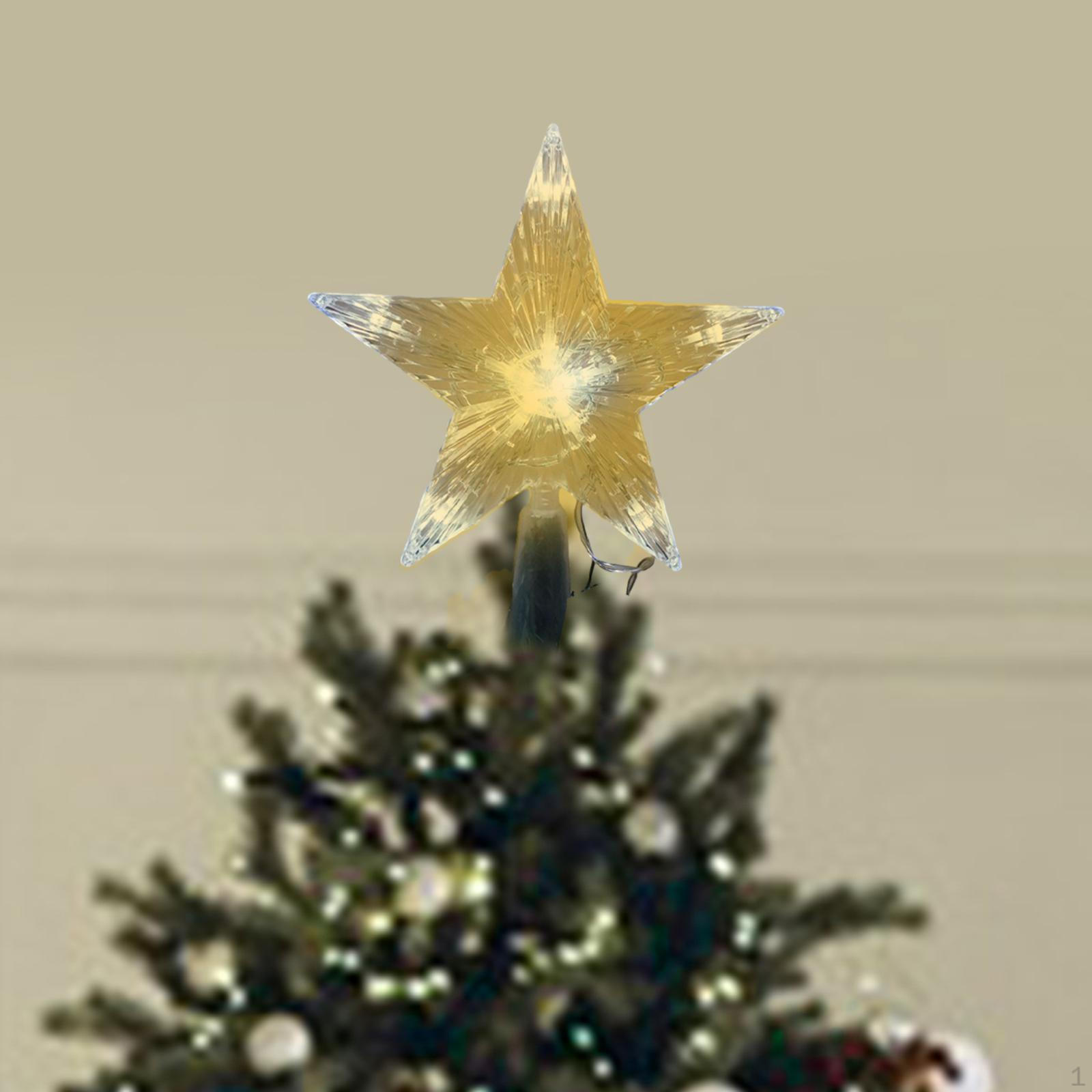 

Светодиодный топпер для украшения рождественской елки, реквизит для праздничного использования в помещении, пятиконечный