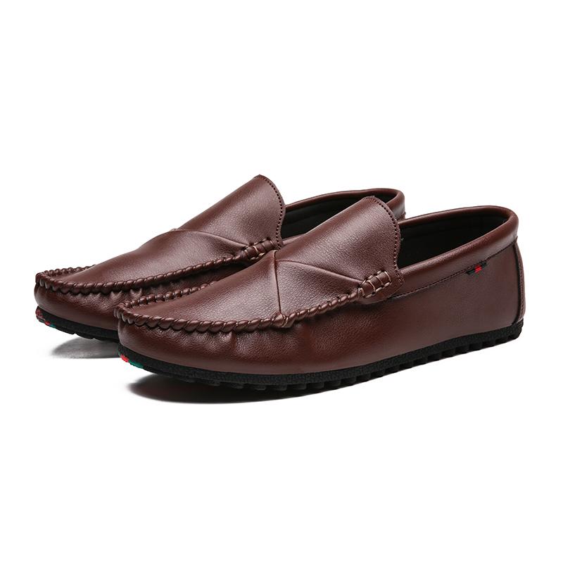 Men Shoes Casual Genuine Leather Mens Loafers Moccasins Designer Slip On Boat Shoes High Quality Chaussure Homme Plus Size 39-44