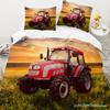 Tractor King Queen Duvet Cover Kids Car Excavating Machinery Bedding Set Farm Vehicle Tool Quilt Cover Polyester Comforter Cover