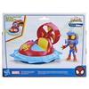 Marvel Spidey and his amazing friends: Spidey with Hover Spinner, Web Spinner, Vehicle and Accessories, 4-inch (10 cm) Action Figure, Ages 3+, F7252,