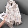 Premium new versatile plaid scarf women's soft warm thickened shawl autumn and winter travel cold scarf