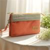 Portafoglio da Polso in Tela con Doppia Cerniera Custodia per Telefono Grande Capacità Portamonete Porta Carte Borsa a Mano per Donna Organizer da Viaggio