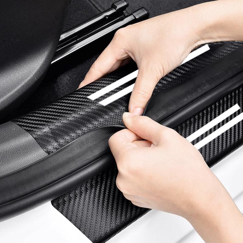 For Nissan Qashqai J10 J11 J12 Car Threshold Strip Carbon fiber Car Trunk Door Sill Strip Protective Stickers