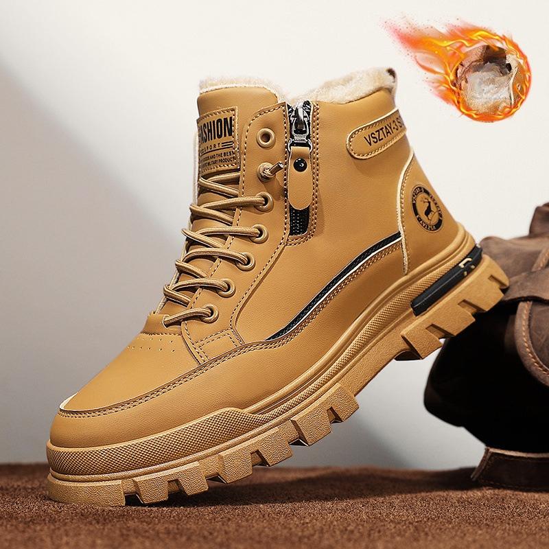 

Зимние утепленные утолщенные теплые ботинки мужская обувь высокие хлопковые ботинки уличные сноубутсы удобные модные минималистичные мужские универсальные повседневные ботинки 46