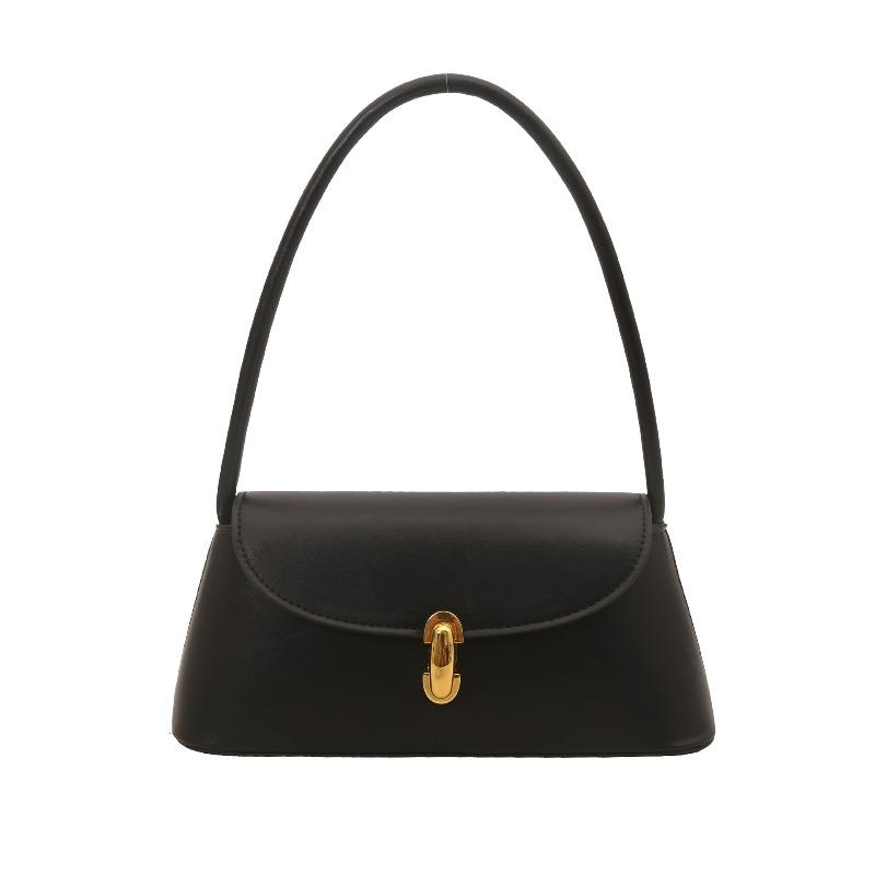 Simple bag women s  versatile new trendy personality messenger shoulder bag niche underarm bag чёрный
