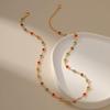18K Gold-Plated Ethnic Necklace with Colorful Zircon, Adjustable Length