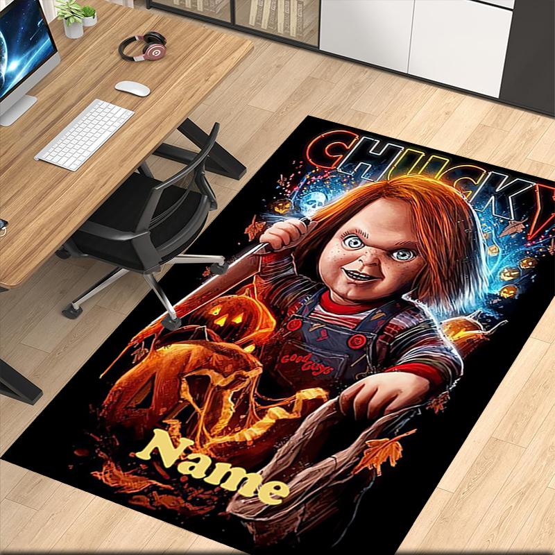 Custom Name Chucky Printed Carpet, for Office Chair Living Room Bedroom Kitchen Room Decor Gifts.