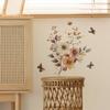 Creative Simulated Floral Wall Sticker Self-Adhesive Removable for Bedroom Living Room Hallway Closet Dorm Home Decor Art