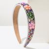 Retro Crystal Flower Full Rhinestone Headband Solid Color Baroque Hairband Women Headband Party Banquet Hair Accessories