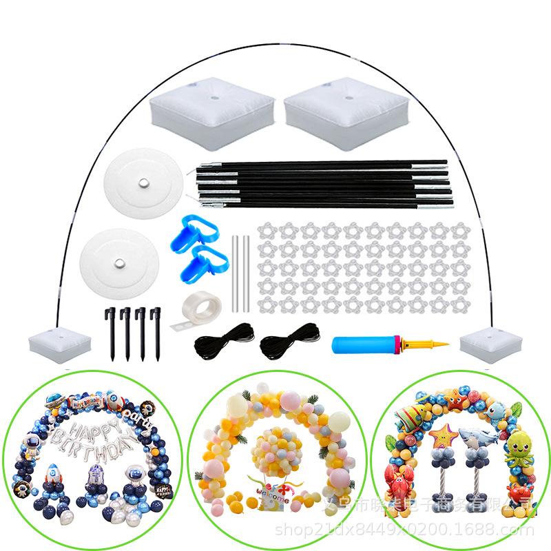 15-Section Fiber Rod Balloon Arch Kit with Water Bag Base for Birthday, Wedding, or Christmas Decorations