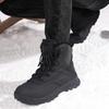 Winter European and American high-top mountaineering boots outdoor leather waterproof cotton shoes large size high quality snow boots