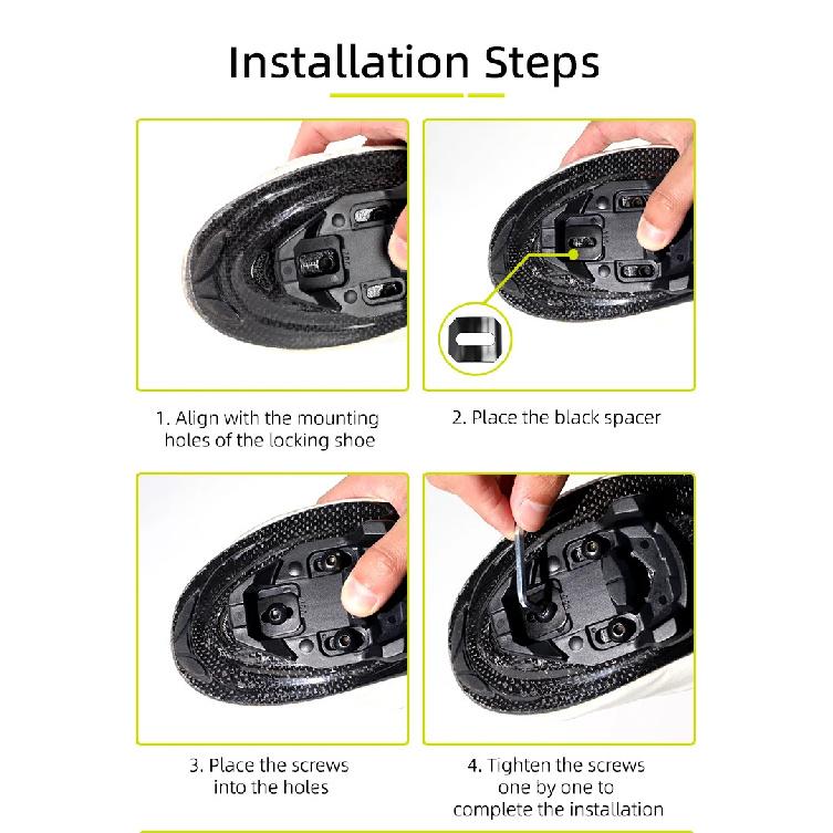 RRSKIT Road Bike Pedal Cleats Set Anti-Skid Plastic Cycling Pedals For Time IClic XPro XPresso Road Bike Cleat Lock