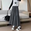 Knit Glutinous Rice Skirt Women Spring Autumn Loose Flared A-Line Tiered Skirt Lazy Slimming Midi Skirt