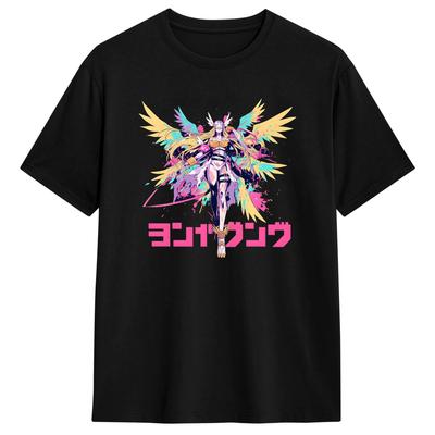 Full Body Angewomon Holy Warrior Art T Shirt Men's  100% Cotton Humor T-Shirt O Neck  Tee Shirt Short Sleeve Tops Plus Size