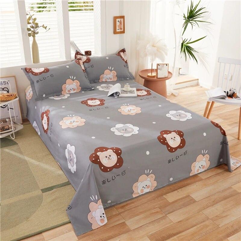 Prosta bawełniana drukowana prześcieradło Nowoczesne duże prześcieradło Wygodna narzuta studencka Cztery pory roku Uniwersalna pyłoszczelna prześcieradło