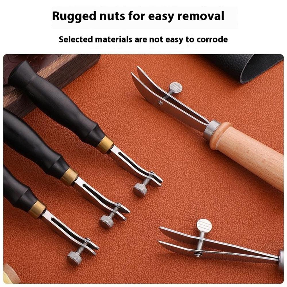 Adjustable Sandalwood Handle Leather Edge Liner Tool Leather Edge Pressing Marking Tool