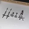 Sparkling Snake & Spider Cross Zirconia Titanium Hoop Earrings