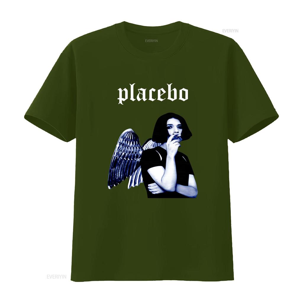 New Placebo Rock Band T Shirt for Fans with Angel Wings Print S 5XL BI04123 Vintage Washed Fashion Graphic Designer Clothes
