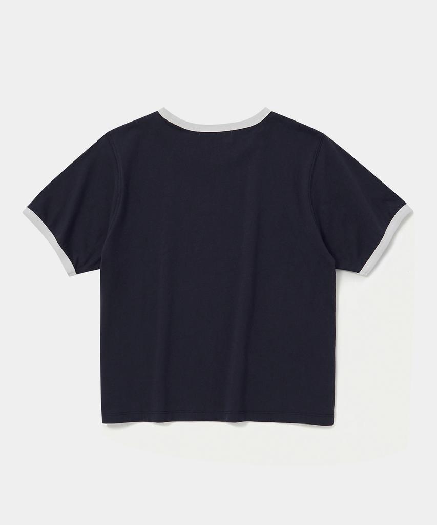 COLUMBIA UNIVERSITY Cu Big Script Women S/S Ringer T-Shirts Crown Navy