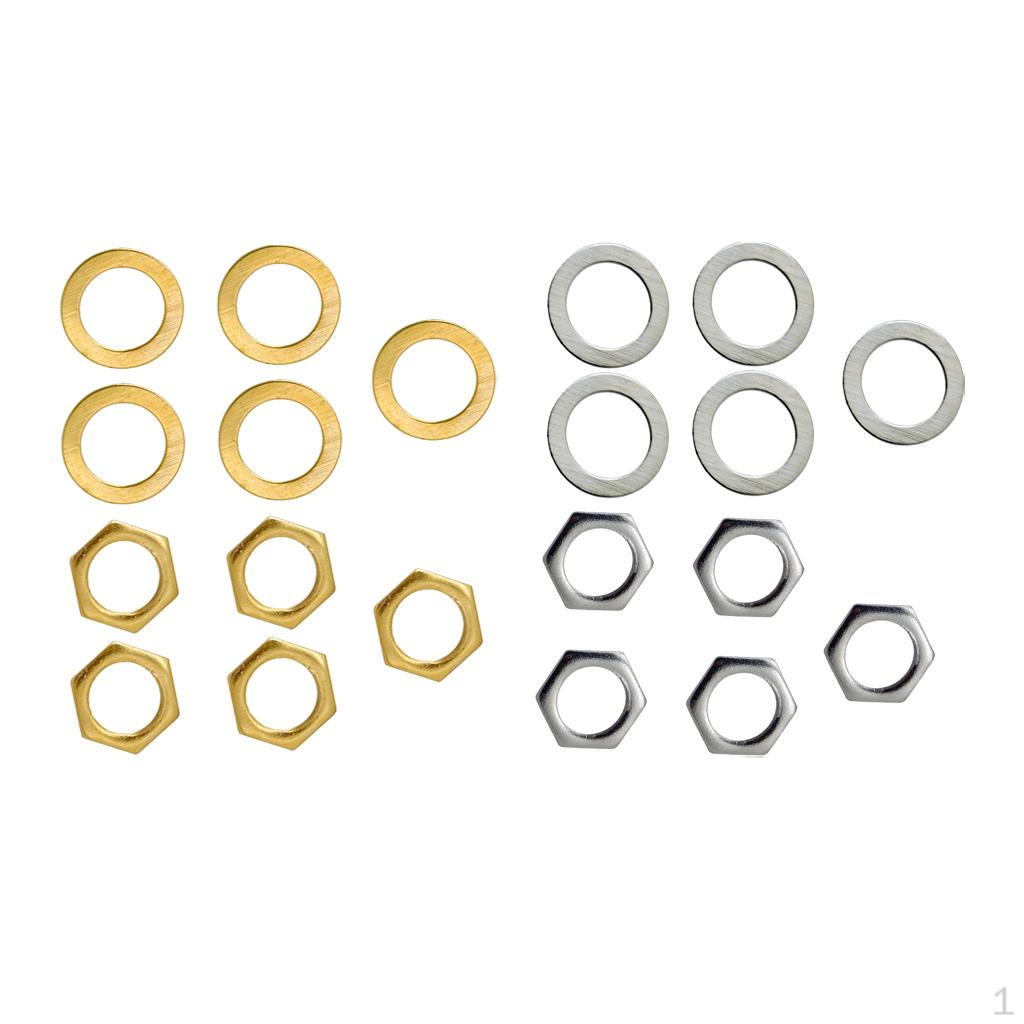10x Electric Guitar Nuts 9.36mm M9.36 Input Output Lock Washer