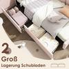 Upholstered Bed Upholstery Single with 2 Drawers Storage Space Slatted Frame Youth Adult Cot Pink (without Mattress) Teenager