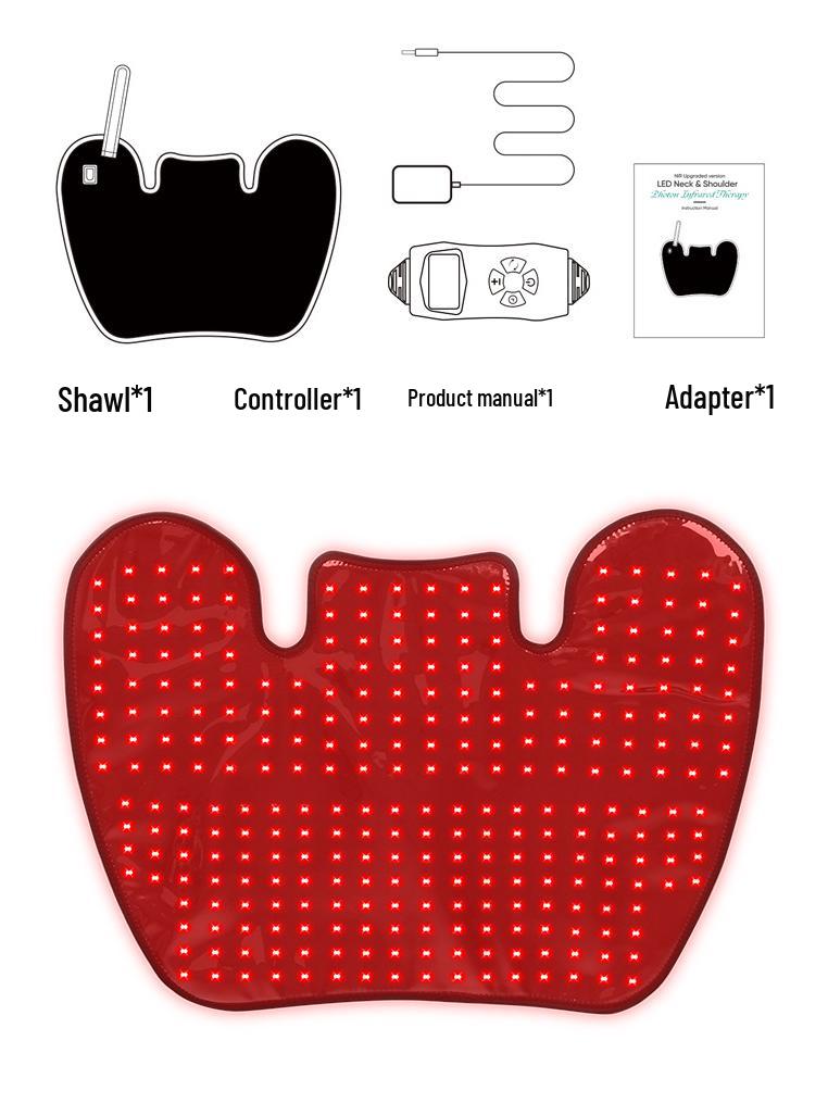 Infrared Red Light Shawl Massager with LED Hot Compress for Shoulder and Neck Therapy