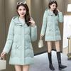 New slim-fit medium and long padded jacket, winter fashion medium and long waist warm women's down padded jacket