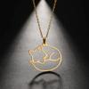 Cazador Hollow Fox Pendant Necklaces for Women Girls Cute Animal Neck Chains Stainless Steel Jewelry Birthday Gifts Wholesale