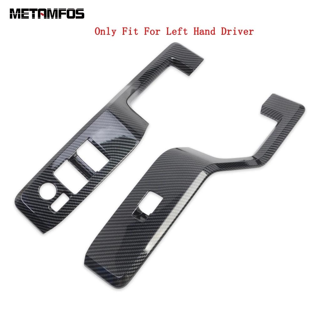

For Toyota Hiace Granvia Commuter - 2024 Carbon Fiber Window Lift Switch Cover Trim Interior Armrest Frame Accessories Left Hand Driver